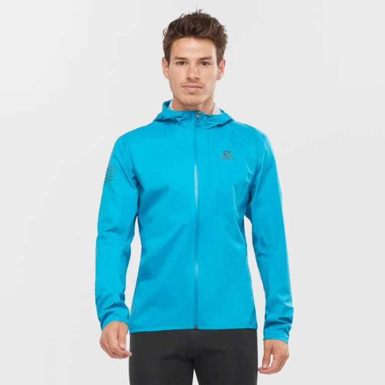 Turquoise Salomon Bonatti 2.5 L Waterproof Men\'s Shell Jackets | IE XF9872